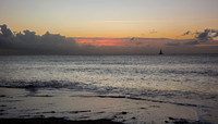 Sunset and Sailboat, Seven Mile Beach, Grand Cayman
