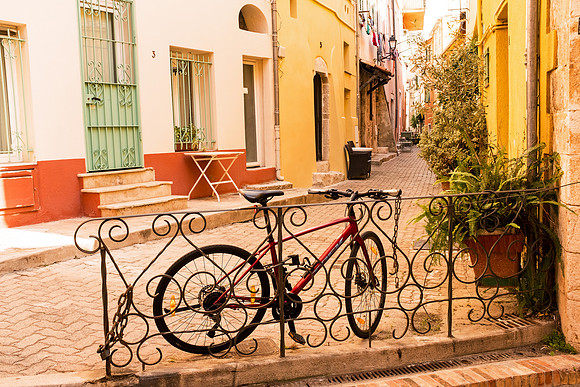 Bicycle & alley,  Villefranche-sur-Mer , France